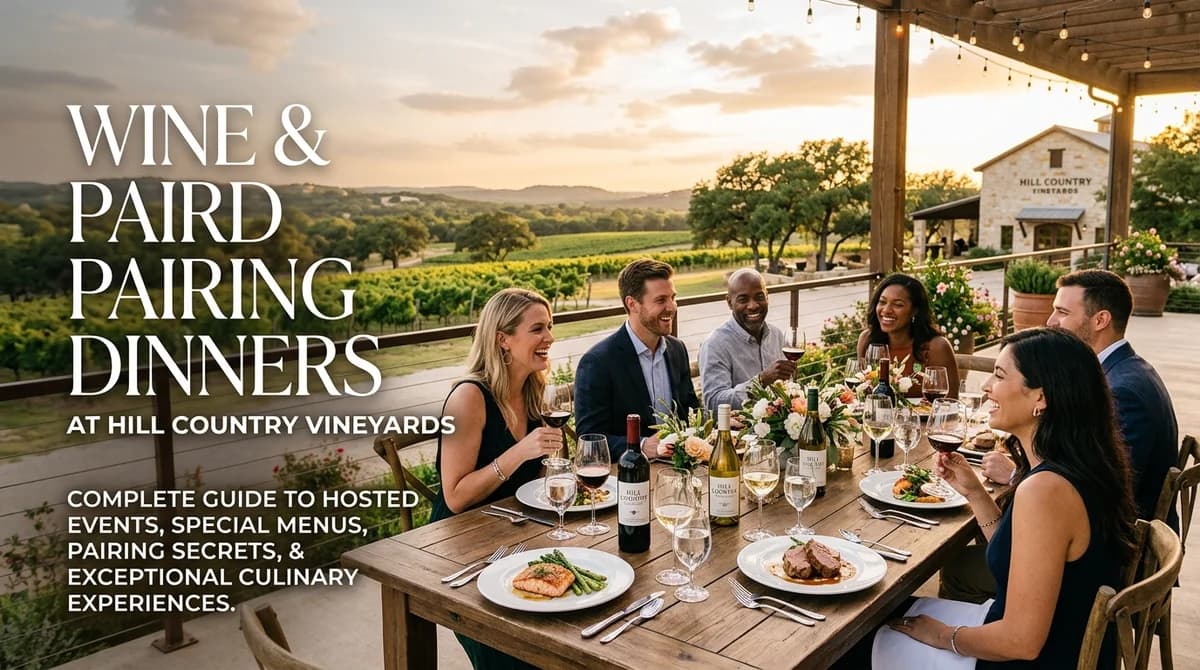Wine and Food Pairing Dinners at Hill Country Vineyards